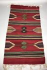 Vtg Native American Hand Woven Wool Rug Tribal Southwestern Red Multi 68  X 30 