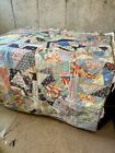 Vintage 1940   s Feed Sack Crazy Quilt Cotton 44    X 56   