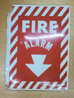 Vintage Fire Alarm Metal 2 Sided Sign W  Patina