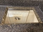 Vintage Vanity Tray With Feet Gold Floral Finish And Mirror Glass