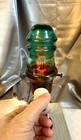 Hand Made Aqua Glass Insulator Lamp   So Unique And Very Cool  