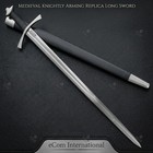 39  Hand-forged Medieval Arming Sword Full Tang Battle Ready W  Leather Scabbard