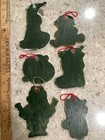 Vintage Lot Of  9 Christmas Tree Ornaments Handmade Felt   Wood 1980s