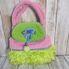Webkinz Ganz Pink Lime Green Corduroy Shaggy Faux Fur Plush Carrier Purse Hc100