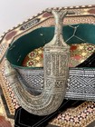 Vintage Arabian Omani Yemeni Khanjar Jambiya Dagger W  Blade   Embroidered Belt