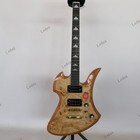 Solid Electric Guitar Stainless Rounded Fret H-h Active Pickups Burl Maple Top