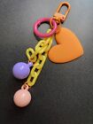 Orange Heart Bag Charm Key Ring Fob Keychain Purse Charm Chain Strap New