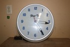 Vintage 1960 s Flat Top Barber Shop Peoria Illinois 17  Lighted Clock Sign Works