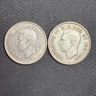 Lot Of 2   1943 46 Canada Dollar 50   Cents George Vi Silver Half Dollars