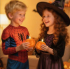 2 Pcs Rechargeable Flameless Pumpkin Candle Timer Remote Real Wax Decor