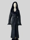 Vintage Real Leather Hooded Coat Women s Size Xl