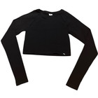 Joylab Women s Seamless Crop Long Sleeve Top  M - Black  Nwt