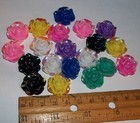 New 20  Acrylic Flat Back Roses Flowers Shiny Crafts Scrapbooking Etc  New