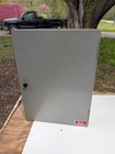 Antique Industrial Enclosed Slide File Cabinet Wooden Drawers Countertop 
