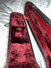 Vintage Black Lifton 4 4 Full Violin Case Red Burgundy Shag Felt Clean Free Ship