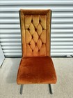 Vtg Mcm Milo Baughman For Howell Burd Chrome X Base Burnt Orange Dining Chair