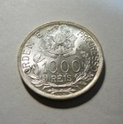 Brazil 1913 Silver 1000 Reis Km510 High Grade