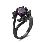 Dragon Ring For Women Gothic Solitaire Cz Black Gothic Engagement Ring Ginger   