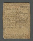 1 6 Dollar 2 17  1776  Fr  Cc-19  Ben Franklin Design Continental Currency 
