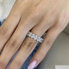 4 50ct Oval Cut Natural Diamond Eternity Wedding Band 14k Real White Gold Size 6