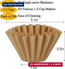 1-2 Cup Small Coffee Filters  200pcs Basket Coffee Filters Natural Unbleached Pa