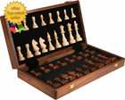 15   Walnut Chess Set With Storage Board For Adults   Children  2 Players