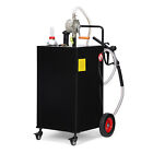35 Gallon Fuel Caddy Portable Gas Caddy On 4 Wheels With Manual Transfer Pump