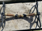 5 5  Short Shank Argentine Snaffle Bit W silver   Copper Wrapped Dog Bone Mouth