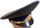 Original 1990 Kgb Officer Visor Hat royal Blue vintage-obsole ussr free Ship Us