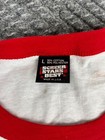 Vintage 80 s Shotgun Red Ringer T-shirt Mens Large White Double Sided Rare Nos