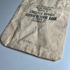 Vintage Federal Reserve Bank Louisville Canvas Money Bag Beige Cloth Sack