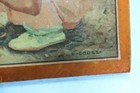 Original 1923 Santa Fe Railroad Calendar  the Corn Huskers  Laminated On Board