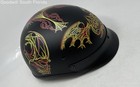 Ilm Mens 210v Black Skull Graphic Print Open Face Motorcycle Half Helmet Size S