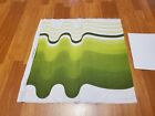 Awesome Rare Vintage Mid Century Retro 70s Green White Waves Sml Fabric  Look 