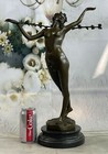 Signed Hot Cast Art Nouveau Nude Woman Bronze Marble Sculpture Statue Figurine
