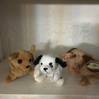 Lot Of 3 Ty  Beanie Baby Tiny The Dog   Dotty  Bone
