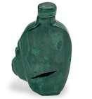 Vintage Chinese Malachite Snuff Bottle Carp Good Luck Fish Cracked But Sturdy