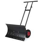 Ergonomic Snow Shovel With 29 x16  Blade  Adjustable Handle   Rubber Wheels - Sn