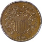 1864 2c Large Motto Two Cent Piece  Pcgs Ms-65 Bn