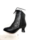 Black Victorian Granny Ankle Steampunk Style Costume Womans Boots Ellie   9  10