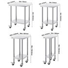 Vevor 11 Size Stainless Steel Work Table Commercial Prep Table With 4 Casters