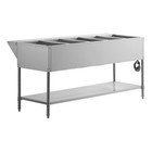 Five Pan Open Well Electric Steam Table With Undershelf - 208 240v  3750w