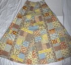 Vtg Handmade Patchwork Two Piece Set Womens Xs s Boho A Line Skirt Lace Top