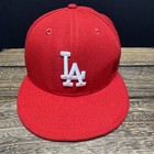 Los Angeles Dodgers New Era 59fifty Fitted Hat Red Size 7 1 2 Cap Mlb La Logo
