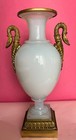 Rare Antique 19c French Neoclassical Clock Opaline Urn Ormolu Gilt Bronze Swans