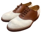 Polo Ralph Lauren Vtg Leather Saddle Oxford Shoes Brown White Mens Size 9 5 Used