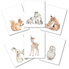 Lambs   Ivy Watercolor Woodland Animals 6-piece Unframed Nursery Wall Art Decor