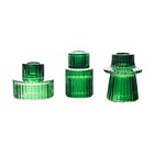 Hunter Green 6 Round 3  Mini Ribbed Glass Taper Candle Holders Centerpieces