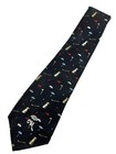 New Vintage Countess Mara Men   s Necktie Black Silk Golf Clubs Shoes Umbrellas