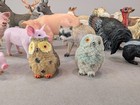 Lot Of Schleich Farm Animals Sheep Donkey Deer Racoon Owls Ram Turkey Skunk Pigs